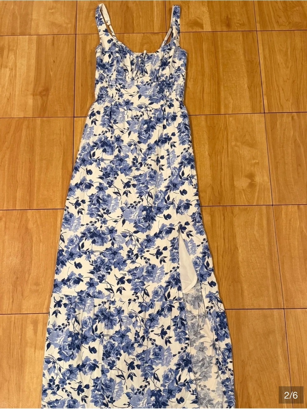 Hollister Blue Floral Maxi Dress - Elegant Summer Sundress